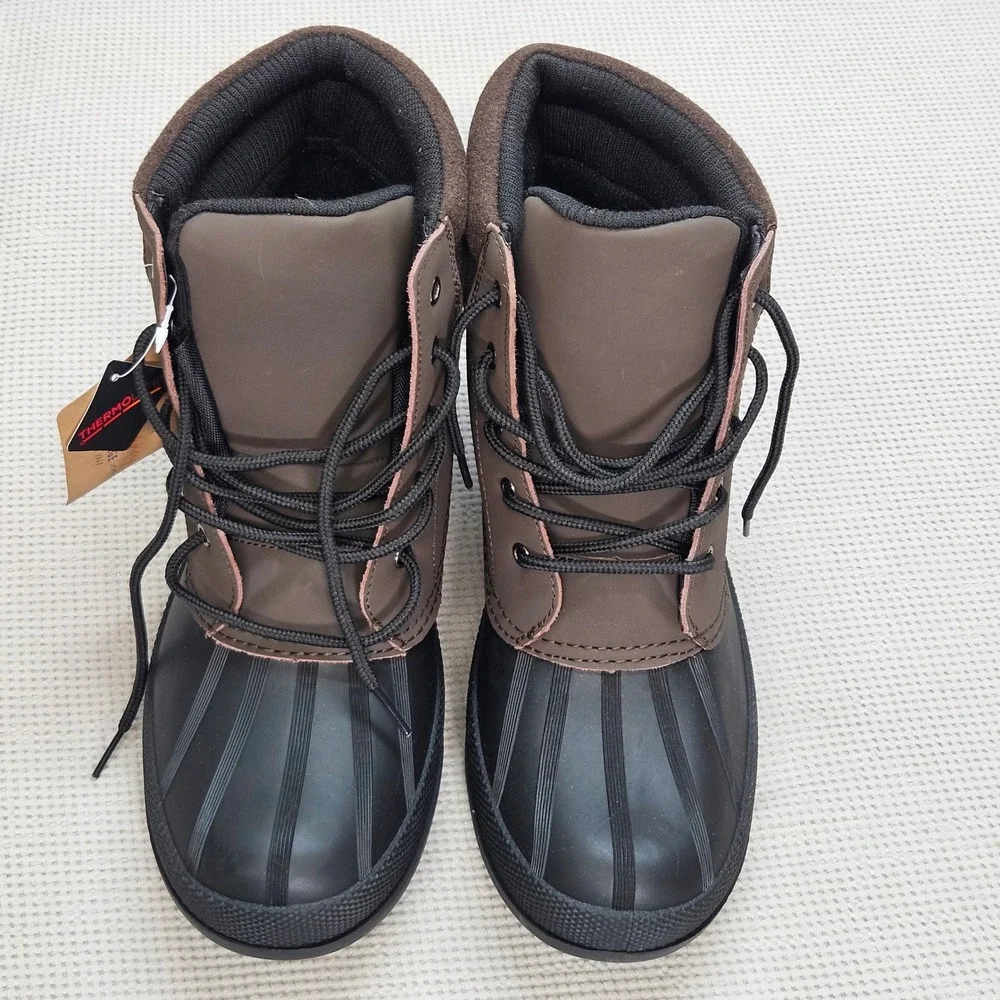 Weatherproof Vintage Luke‎ Mens Brown Black Thermolite Insulated Duck Boots 12M